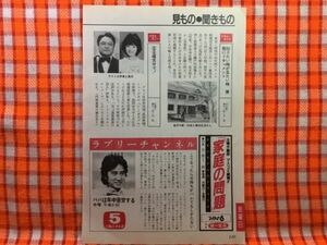 CN20253◆切抜き◇田村正和島田歌穂伊東四朗勝野洋原田采知菊池桃子ラ・ムー◇パパは年中苦労する・金曜気分で！・NEWジャングル