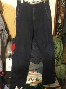 2110ドゥニームDENIME藍インディゴDENIMデニム スラックス パンツ ジーンズ