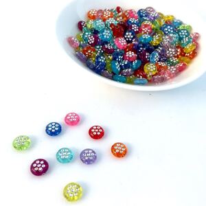 【ビーズパーツ】セブンスタービーズ(10mm×5mm・ランダムカラー)50g 約200コ前後