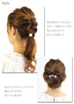 ポニーフック/ジュエリーのような輝き お花 pn46☆ミルキー/ ヘアカフス ヘアアクセサリー 髪飾り_画像2
