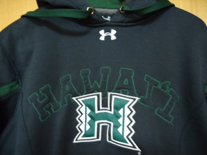 即決　ハワイ　アンダーアーマー　ハワイ大学　パーカー　黒・濃緑色　Ｍ