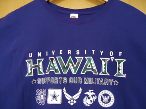  prompt decision Hawaii Hawaii university military support T-shirt purple color XL