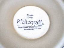 ★食器★Pfaltzgraff ファルツグラフ/ボウル/深皿/φ15.5×H7.8cm/トレリスゴールド/陶器製/花/ベージュ×ブラック/箱なし_画像4