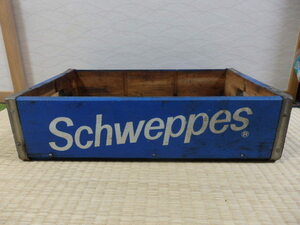 L727/ヴィンテージ ビンテージ Schweppes ボトルケース 木箱 ウッド BOX 