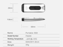 外付け　SSD 64GB 小型 ソリッドステートドライブ コンパクト ディスク　USB3.1 USB3.0_画像6