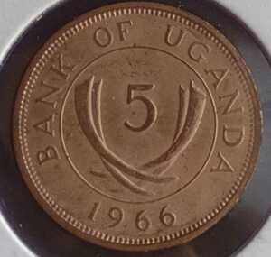 u gun da5 cent copper coin 1966 year [ holder attaching * unused ] sphere Chan No.1534