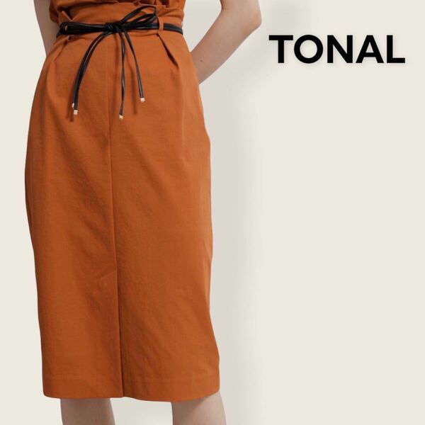 新品未使用　TONAL 定価14000 ウエストベルト紐付き　タイトスカート