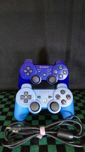 DUALSHOCK3 SONY 純正品 デュアルショック3、メタリック・ブルーとキャンディー・ブルーおまけUSBケーブル