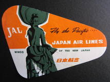 JAL■日本航空■太平洋路線開設■WING OF THE NEW JAPAN■1954年■新しい日本の翼■仏さまラベル_画像1