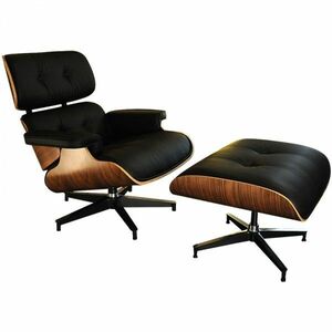  Eames lounge стул подставка для ног Charles & Ray * Eames PU specification черный × грецкий орех диван диван sofa
