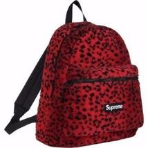 1円スタート Supreme Leopard Fleece Backpack シュプリーム バックパック ボックスロゴ USタグ付き貴重レオパード柄 新品未使用 即日出荷_画像1