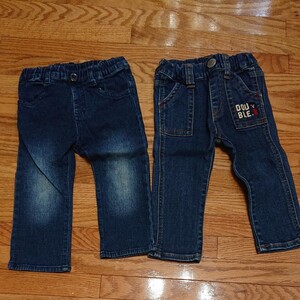 ミキハウス ダブルB デニムパンツ ジーンズ 2点セット 80