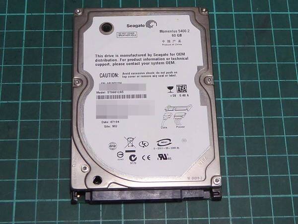 Seagate (シーゲート)ST96812AS Momentus 5400.2 60GB 2.5インチ SerialATA SATA 5400rpm 「ASUS NOTE」 210511202