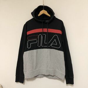 珍品！FILA(ITA)ビンテージスウェットパーカ　刺繍ビッグ ロゴ