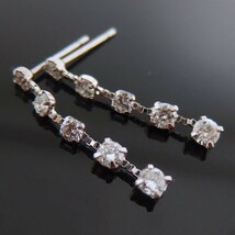 【送料無料】★注文★鑑別付きプラチナ製ダイヤ0.5ｃｔ　5連ロングピアス■5662_画像2