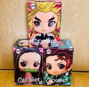 SEGA セガ ゲームセンター限定 プライズ フィギュア Qposket 鬼滅の刃 炭治郎 禰豆子 煉獄 3個セット