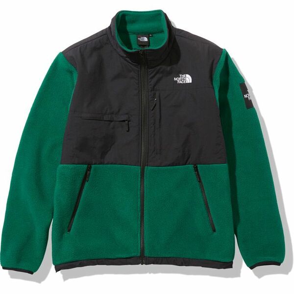 新品 ノースフェイス デナリ ジャケット S 緑 グリーン NA72051 フリース DENALI JACKET 肩 ワッペン スクエア ロゴ ボックス ブルゾン