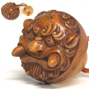 [. comfort ] yellow . tree . gram carving netsuke ..... thing J1531