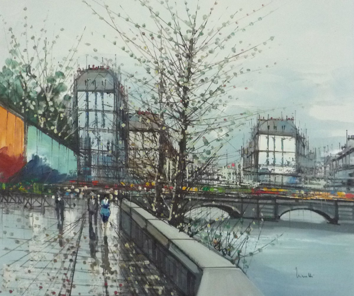 欧洲绘画手绘油画 No. F12 City of Paris by Ninetti 2, 绘画, 油画, 自然, 山水画