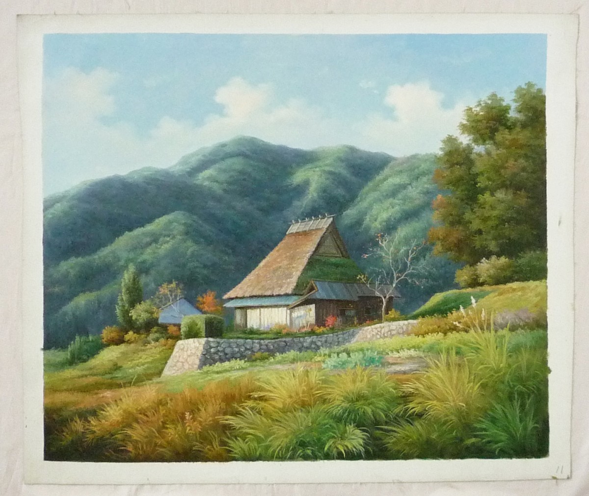 Pintura al óleo, pintura de estilo occidental, cuadro pintado a mano (entrega disponible con marco de pintura al óleo) tamaño F20 Paisaje Rural 28, Cuadro, Pintura al óleo, Naturaleza, Pintura de paisaje