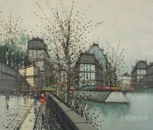 Art hand Auction 欧洲绘画手绘油画 No. F12 City of Paris by Ninetti 4, 绘画, 油画, 自然, 山水画