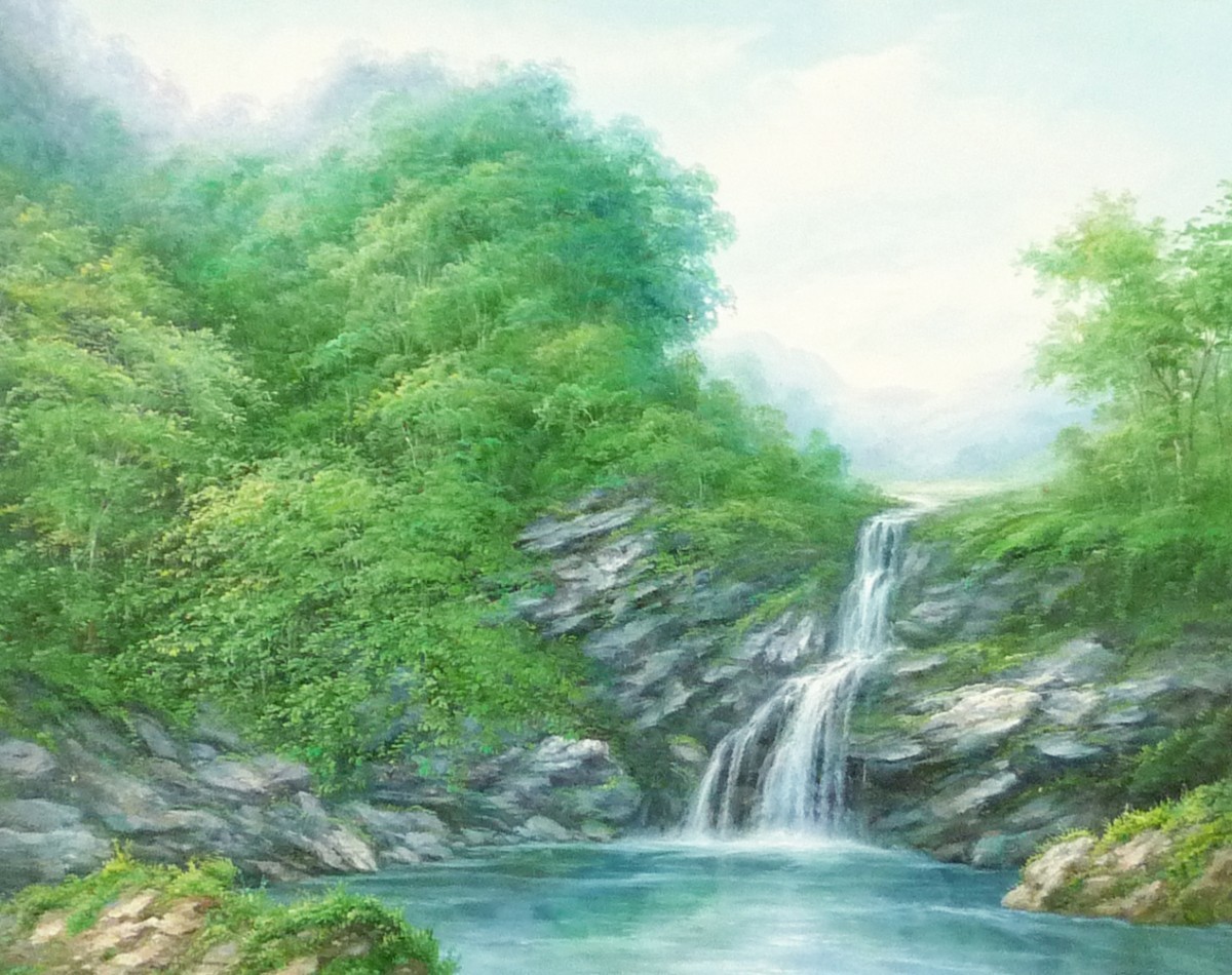 Pintura al óleo, pintura de estilo occidental, Pintura pintada a mano (entrega disponible con marco de pintura al óleo) Tamaño F20 Paisaje japonés de clase alta 12, Cuadro, Pintura al óleo, Naturaleza, Pintura de paisaje