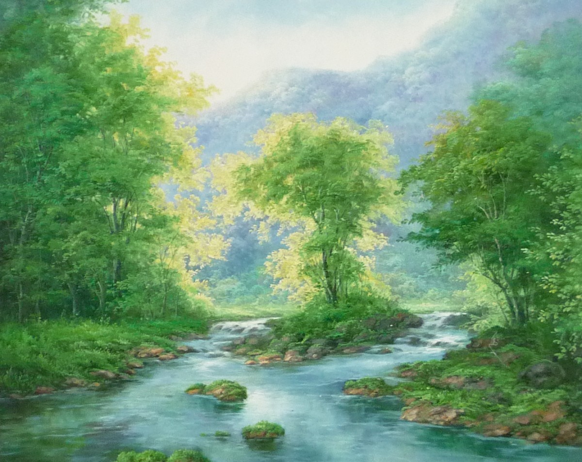 油彩画 洋画 肉筆絵画 ( 油絵額縁付きで納品対応可 ) F20号サイズ ｢高級日本風景23｣, 絵画, 油彩, 自然, 風景画