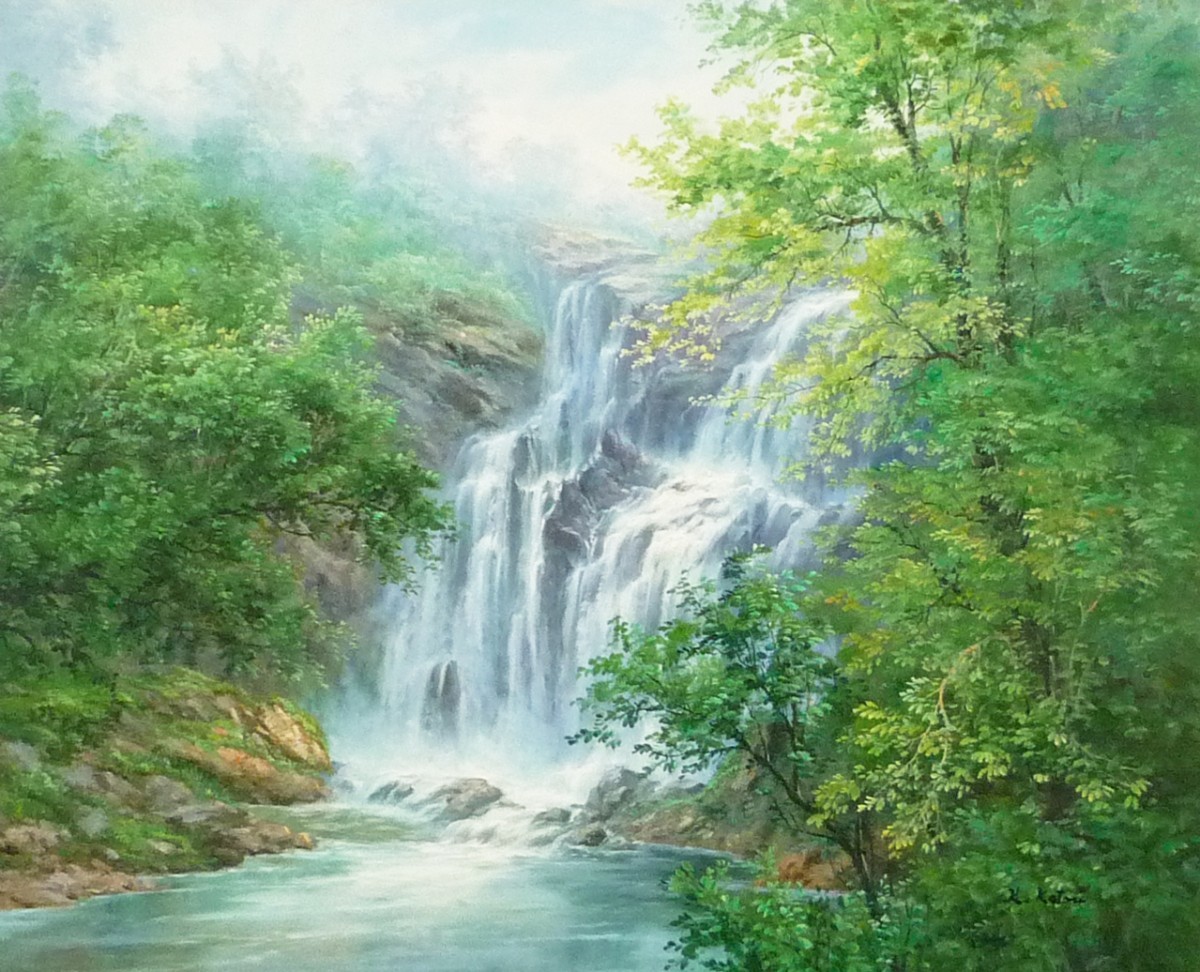 Pintura al óleo, pintura de estilo occidental, Cuadro pintado a mano (entrega disponible con marco de pintura al óleo) Tamaño F20 Paisaje japonés de clase alta 18, Cuadro, Pintura al óleo, Naturaleza, Pintura de paisaje