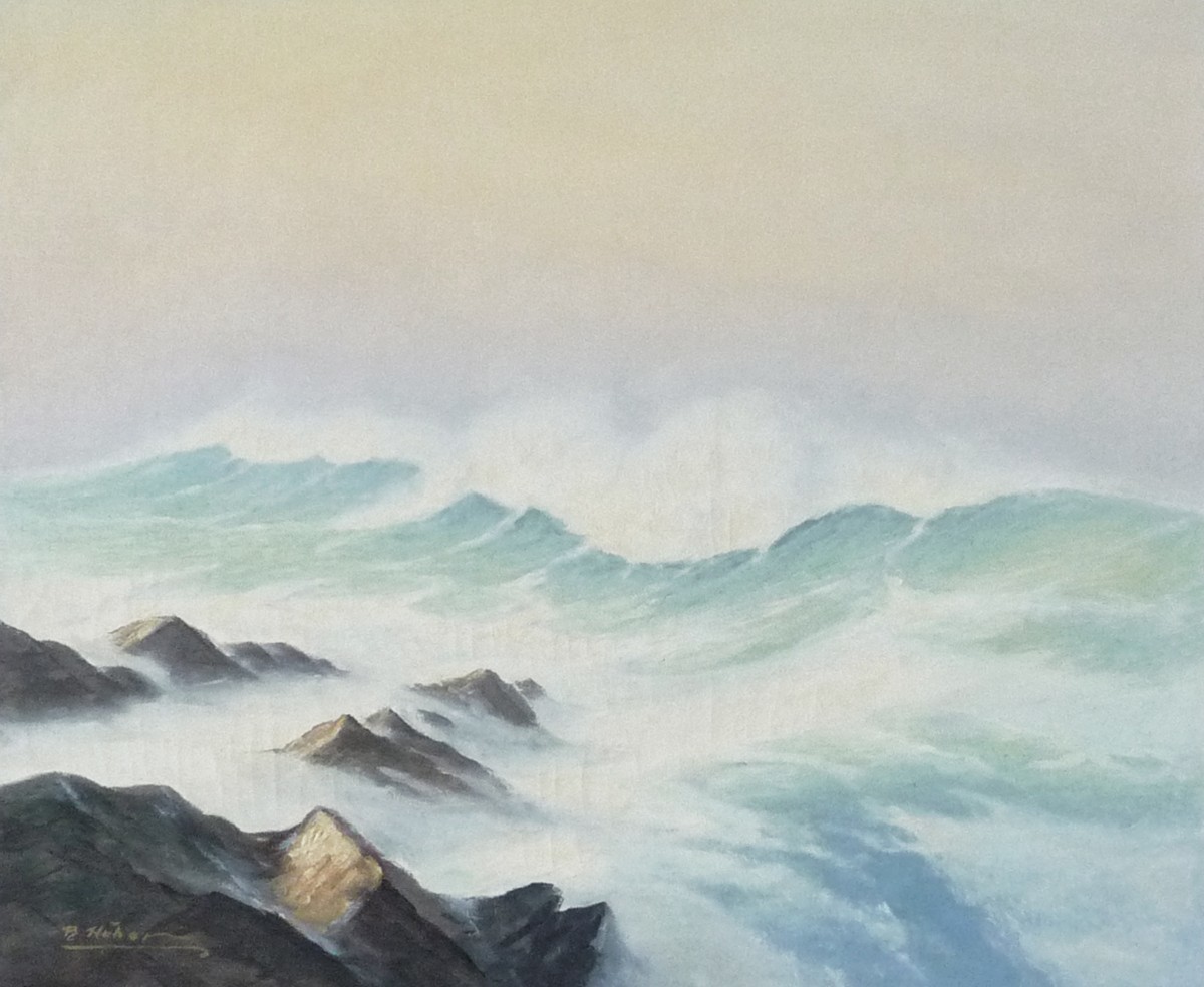 European painting hand-painted oil painting F20 by Fuber Waves Sea Seascape 3, painting, oil painting, Nature, Landscape painting