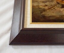 ヨーロッパ絵画 肉筆油絵 F6号 コルシニ作「ナポリの港」23＋新品額縁付_画像2