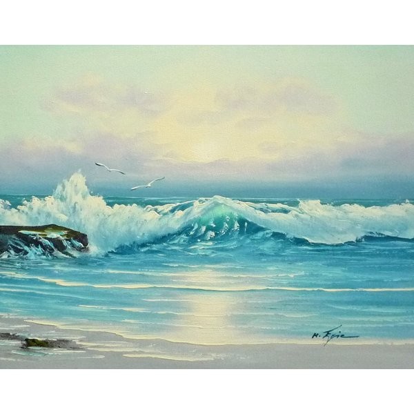 油画, 西画, 手绘油画, F6号海浪海景画-224-特价-, 绘画, 油画, 自然, 山水画