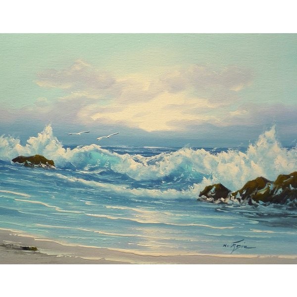 油画, 西画, 手绘油画, F6号海浪海景画-198-特价-, 绘画, 油画, 自然, 山水画