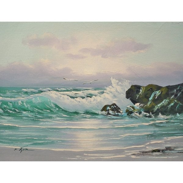 油画, 西画, 手绘油画, F6号海浪海景画-203-特价-, 绘画, 油画, 自然, 山水画