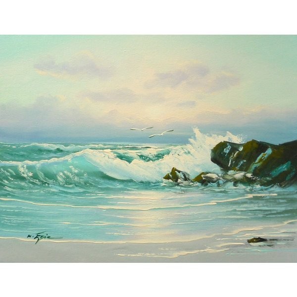 油画, 西画, 手绘油画, F6号海浪海景画-215-特价-, 绘画, 油画, 自然, 山水画
