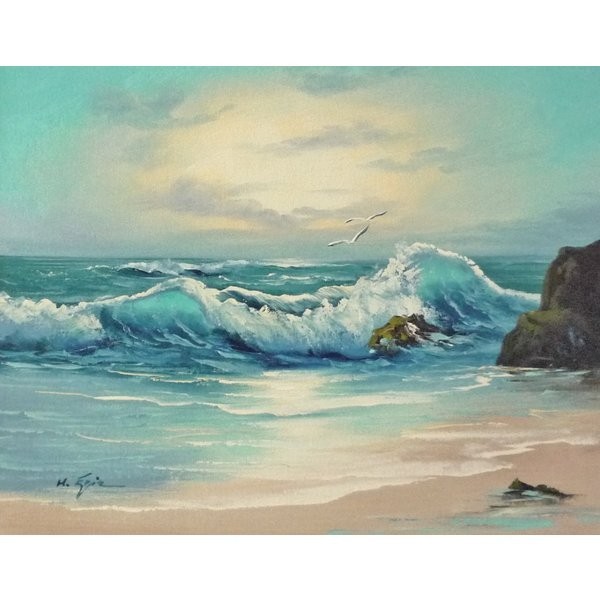 油画, 西画, 手绘油画, F6号海浪海景画-162-特价-, 绘画, 油画, 自然, 山水画
