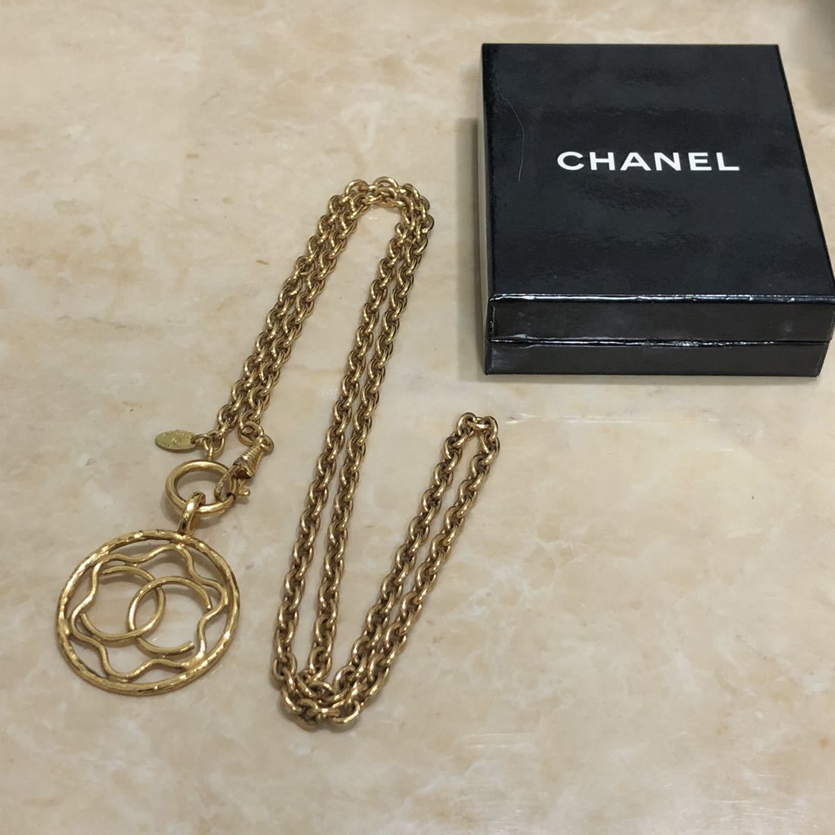 CHANELヴィンテージミラーロングネックレスドッグタグレア希少