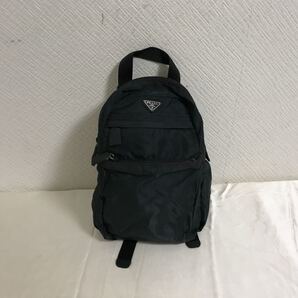 本物プラダPRADAナイロンミニリュックサックバッグビジネスバックパックバックレディースメンズダークグリーン緑イタリア製旅行トラベル