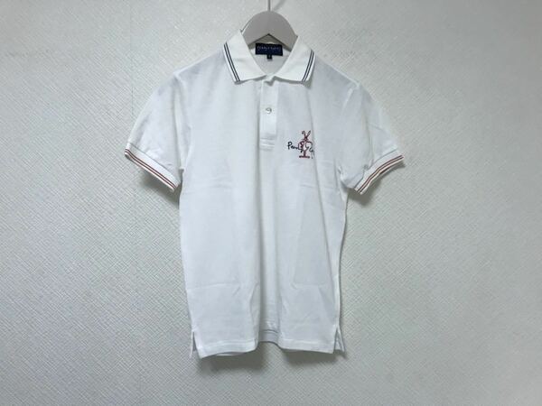 美品本物パーリーゲイツPEARLYGATESロゴ半袖ポロシャツレディースゴルフ0XS白ホワイト日本製