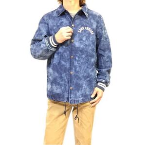 新品 in the attic インジアティック ケミカル加工 デニム コーチジャケット フォトバックプリント 裏ボア レオパード