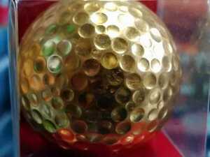  rare! golf ball! Kanazawa gold .! original gold .! collection goods! interior! ornament! decoration thing! Gold! shining! miscellaneous goods! objet d'art!elaf!T2