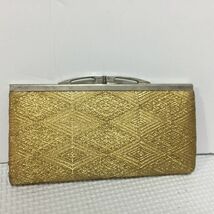 【中古 送料込】博多中洲 松居 博多織 財布 がま口 サイズ(約)14.5cm×(約)7.5cm 桐箱入り◆D5344_画像2