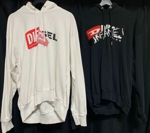 DIESEL ディーゼル ロゴパーカー　スウェット　サイズM 白　黒　2枚セット