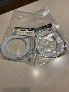 サンワサプライ LANケーブル 5m カテゴリ6 ホワイト フラットタイプ 500-LAN6FL05W 2本