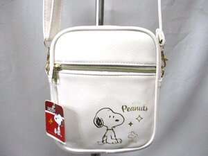 【O013】SNOOPY/スヌーピー◇ミニショルダーバッグ　WH　未使用　斜め掛け　H20cm　訳有