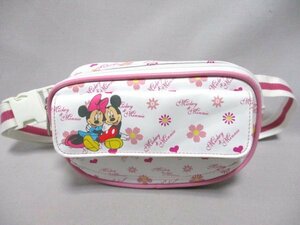 [O044] Mickey & minnie сумка-пояс * овальный WH×PK W21cm