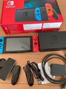 Nintendo Switch JOY-CON(L) ネオンブルー/(R) ネオンレッド本体セット美品 動作品