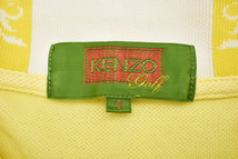 Y-2750★美品★KENZO golf ケンゾー ゴルフ★正規品 メンズ 男性 豪華な刺繍 イエロー黄色 鹿の子 長袖 ポロシャツ 3　まとめ同時梱包歓迎_画像3