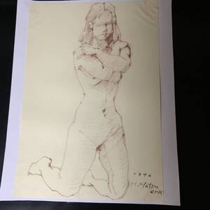  finest quality *...* person * autograph * nude *m matsuzaki* sketch te sun * pencil * picture * genuine work 