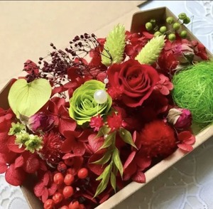  Queen red & green rose * material for flower arrangement assortment 