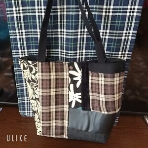 新作 ハンドメイド 大きなパッチワークトートバッグ 秋冬仕様